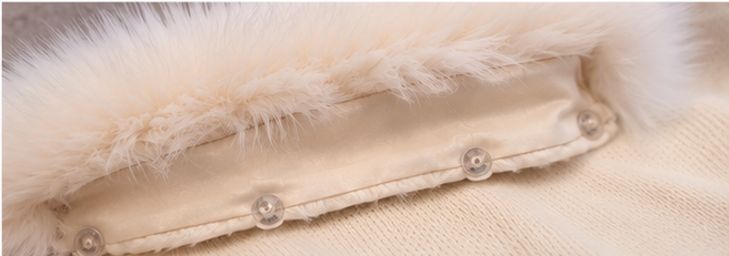 Pom Pom Teddy Jumper with Fur Trimmed Hood