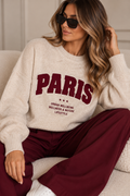Paris Knit – Oatmeal &amp; Burgundy