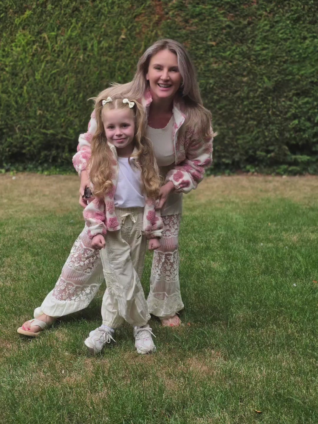 🌹 Children's Pink Rose Teddy Jacket