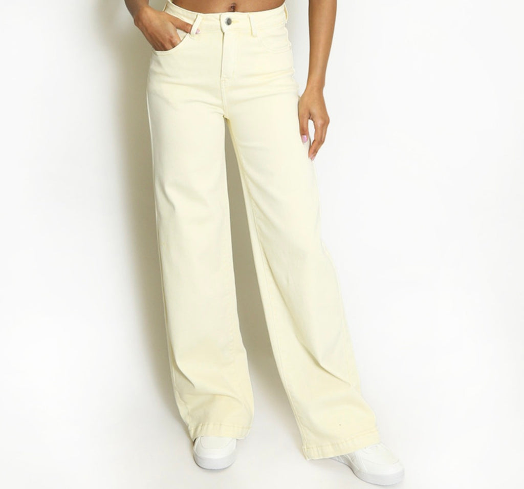 Pastel Pop Denim Wide Leg Jeans