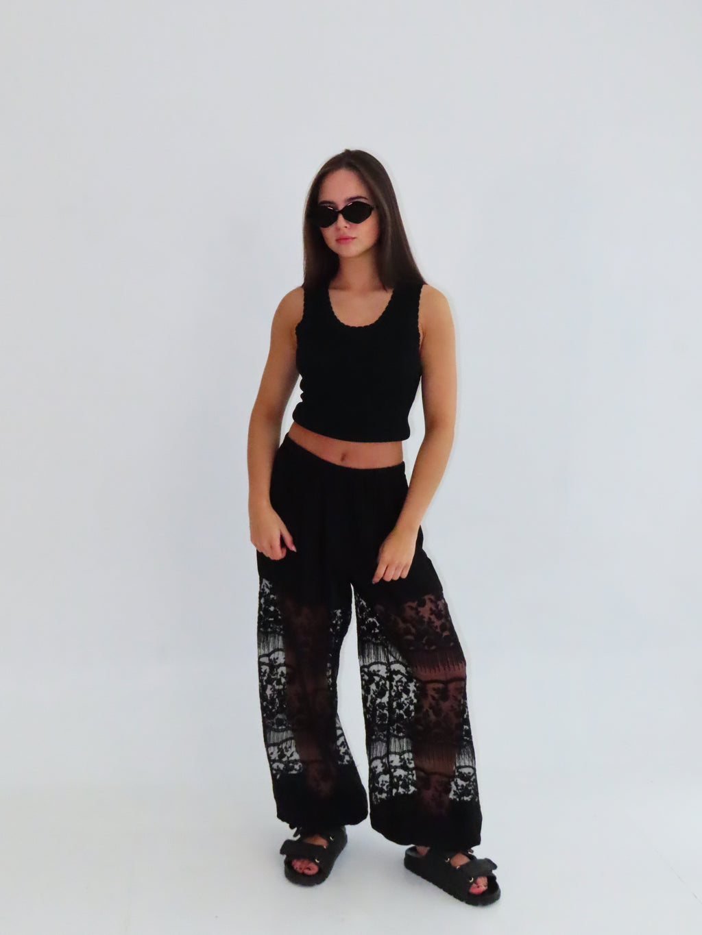 Summer Veil Balloon Pants black