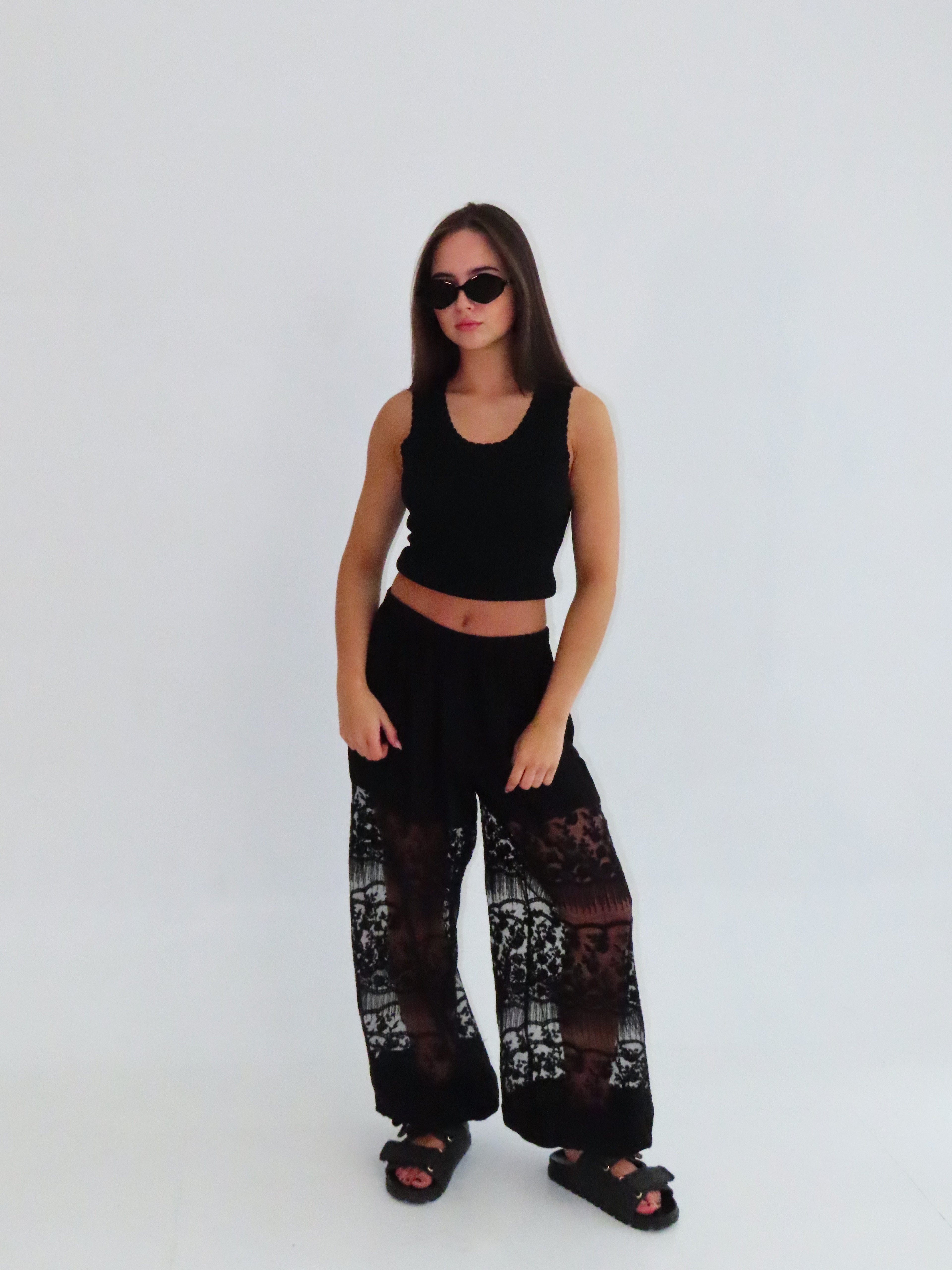 Summer Veil Balloon Pants black