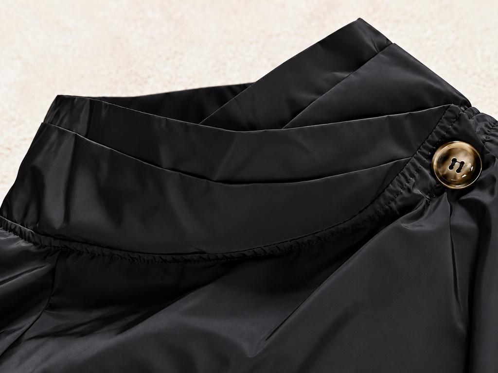 The Rose Wrap Windbreaker Jacket - Black