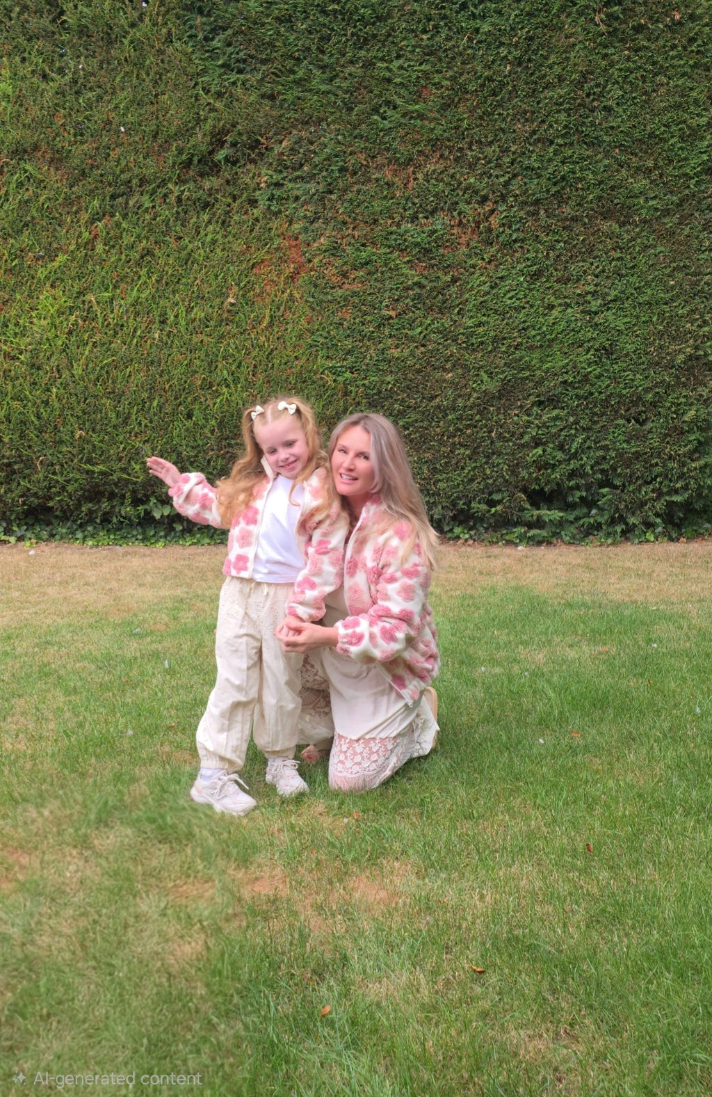 🌹 Children's Pink Rose Teddy Jacket