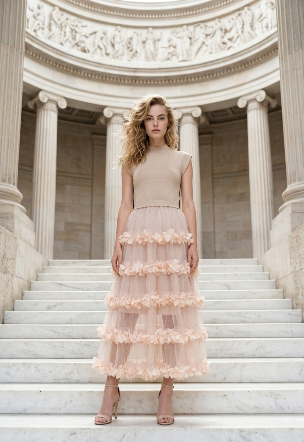Petal Cascade Gown