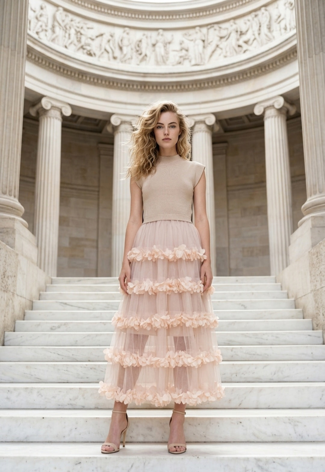 Petal Cascade Gown