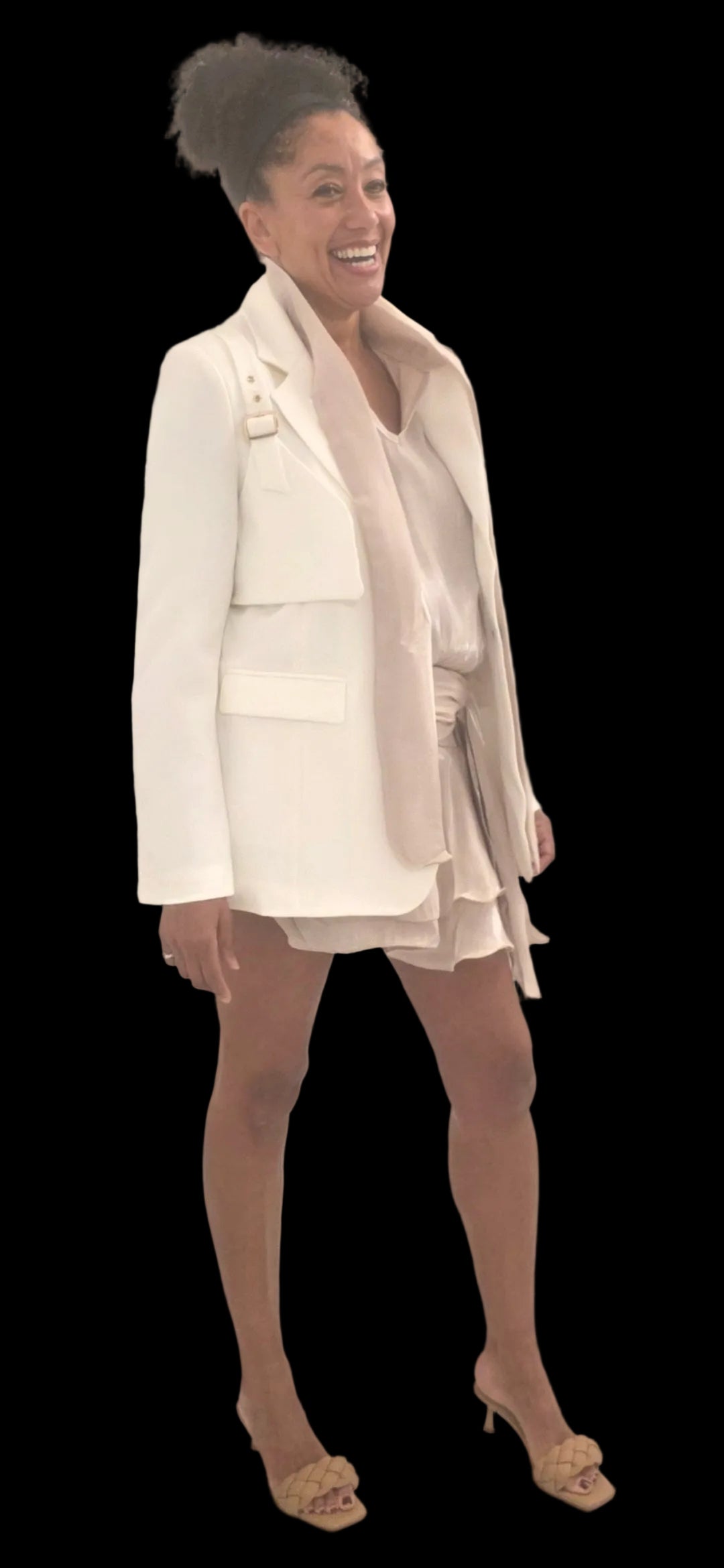Starlight pussy bow dress - Champagne