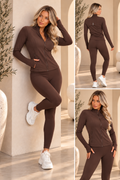 Contour Fitted Yoga & Pilates Jacket - Brown - Espresso