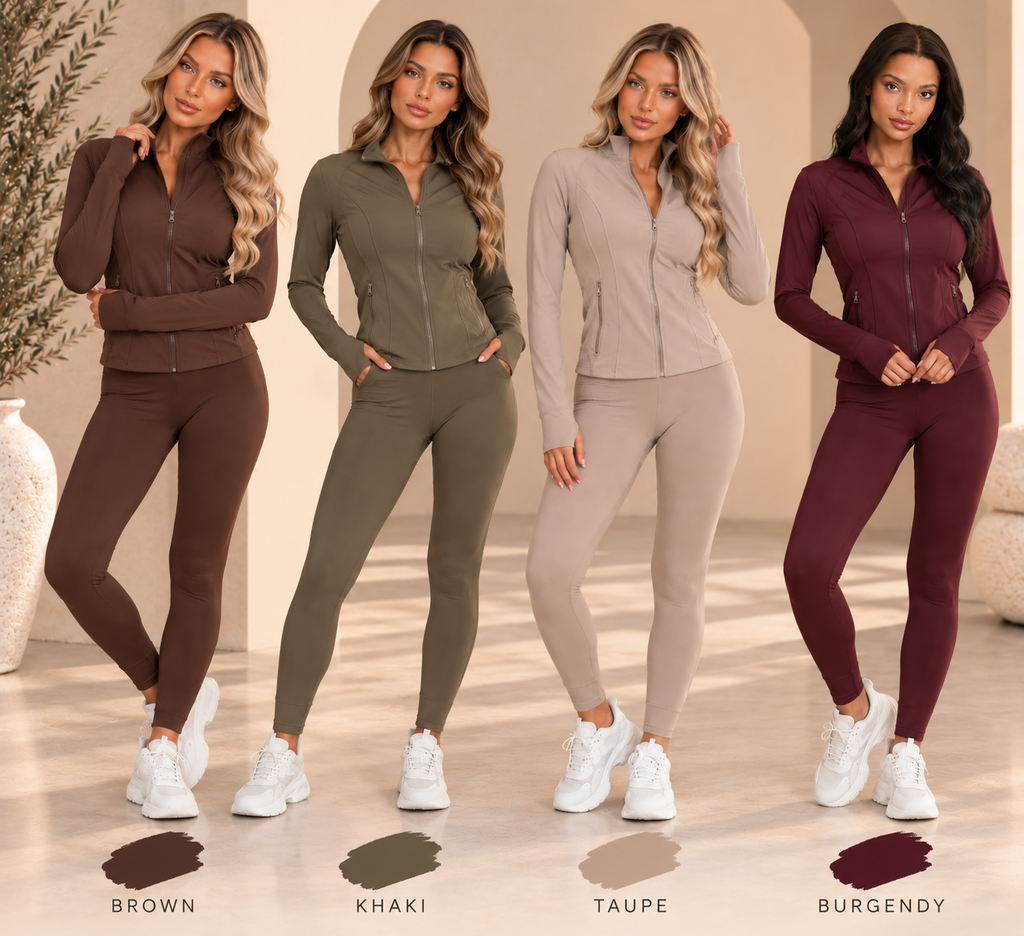 Contour Fitted Yoga & Pilates Jacket - Brown - Espresso