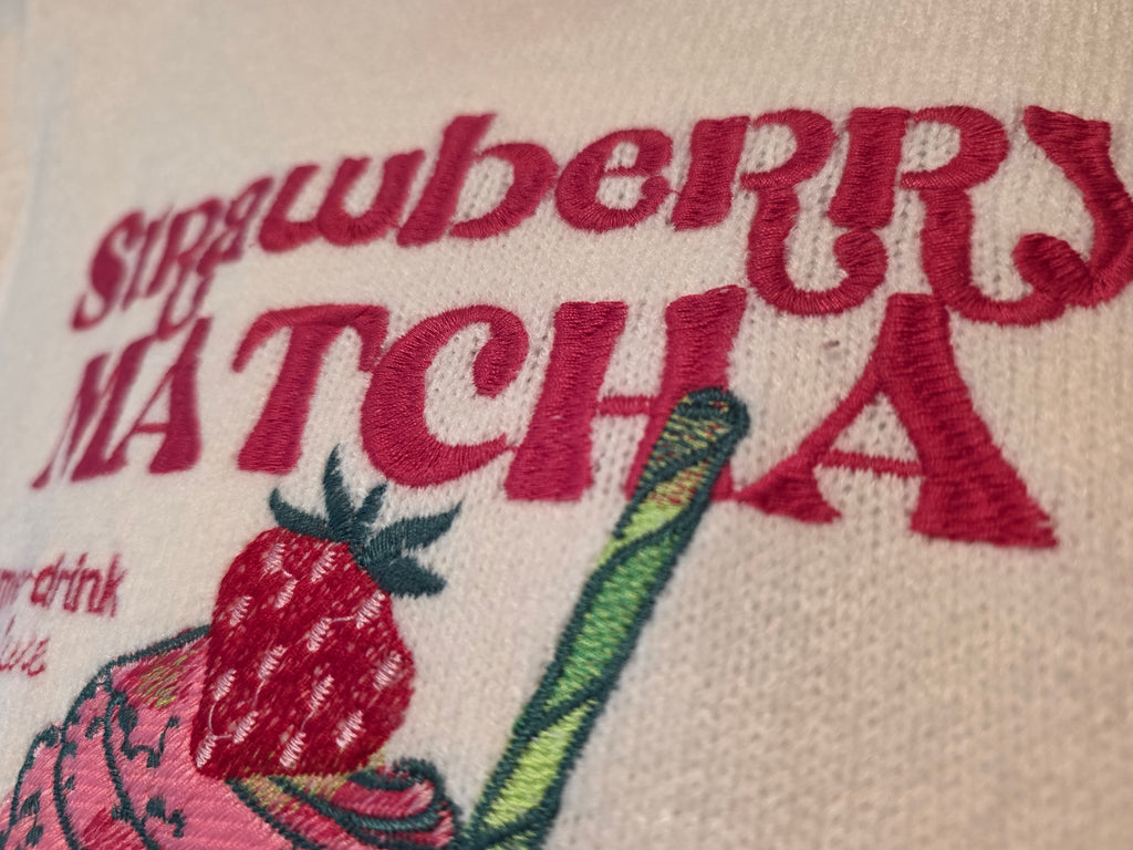 Strawberry Match knitted short sleeve jumper