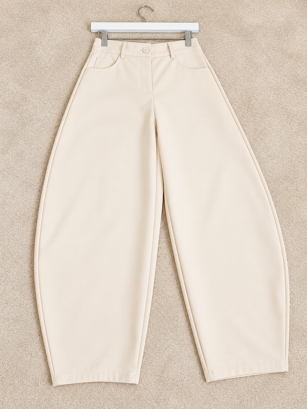 Season Signature Barrel-Leg Trousers - Cream