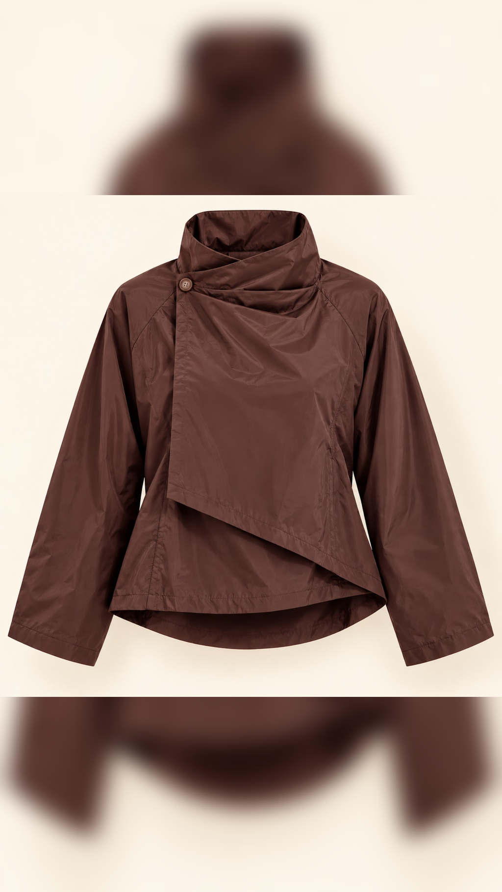The Rose Wrap Windbreaker Jacket - Brown