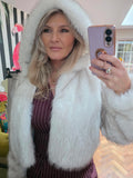 Frosted mink faux fur hooded Jacket