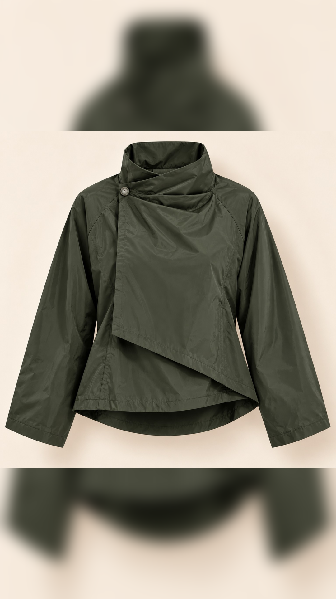 The Rose Wrap Windbreaker Jacket - Khaki