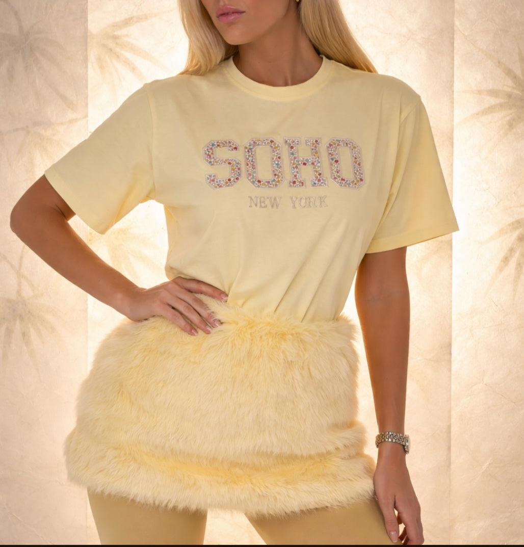 Emyra fur mini skirt