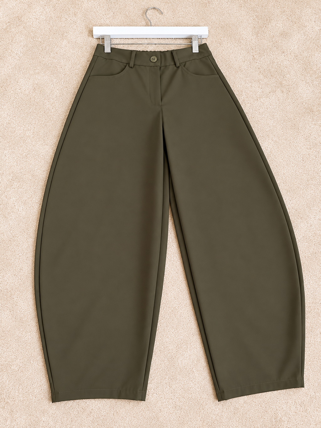 Season Signature Barrel-Leg Trousers - Khaki