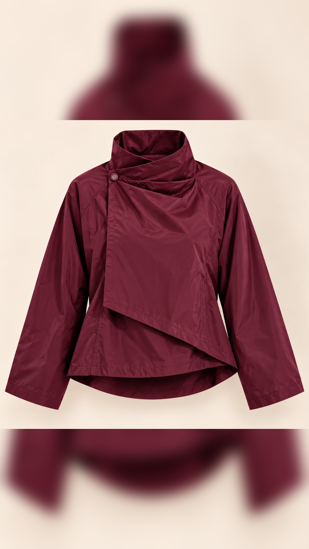 The Rose Wrap Windbreaker Jacket - Burgundy
