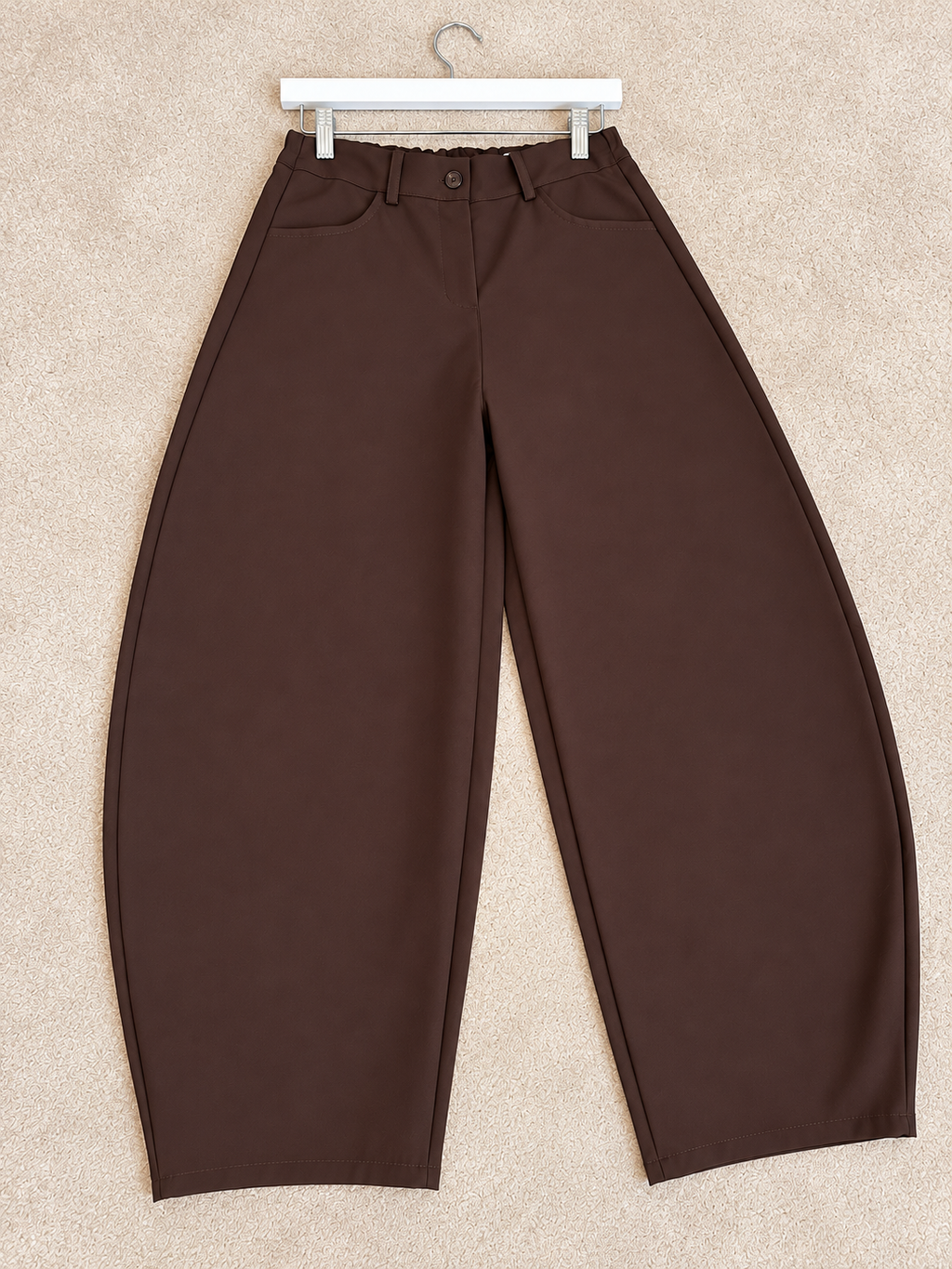 Season Signature Barrel-Leg Trousers - Brown