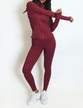 Contour Fitted Yoga & Pilates Jacket – Burgendy
