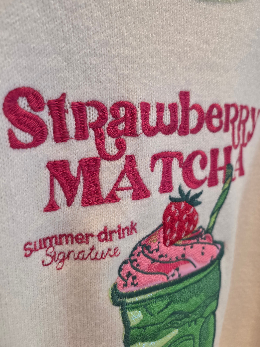 Strawberry Match knitted short sleeve jumper