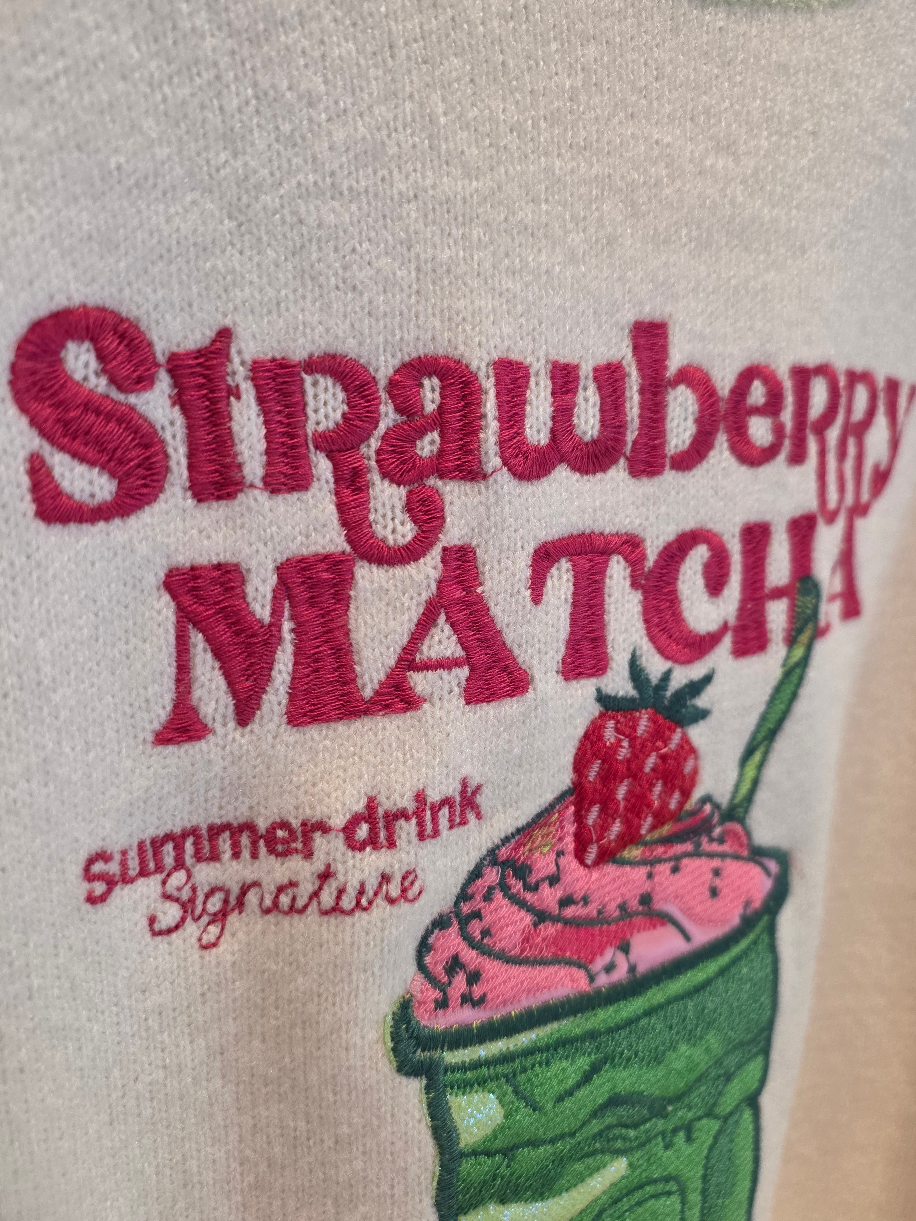 Strawberry Match knitted short sleeve jumper