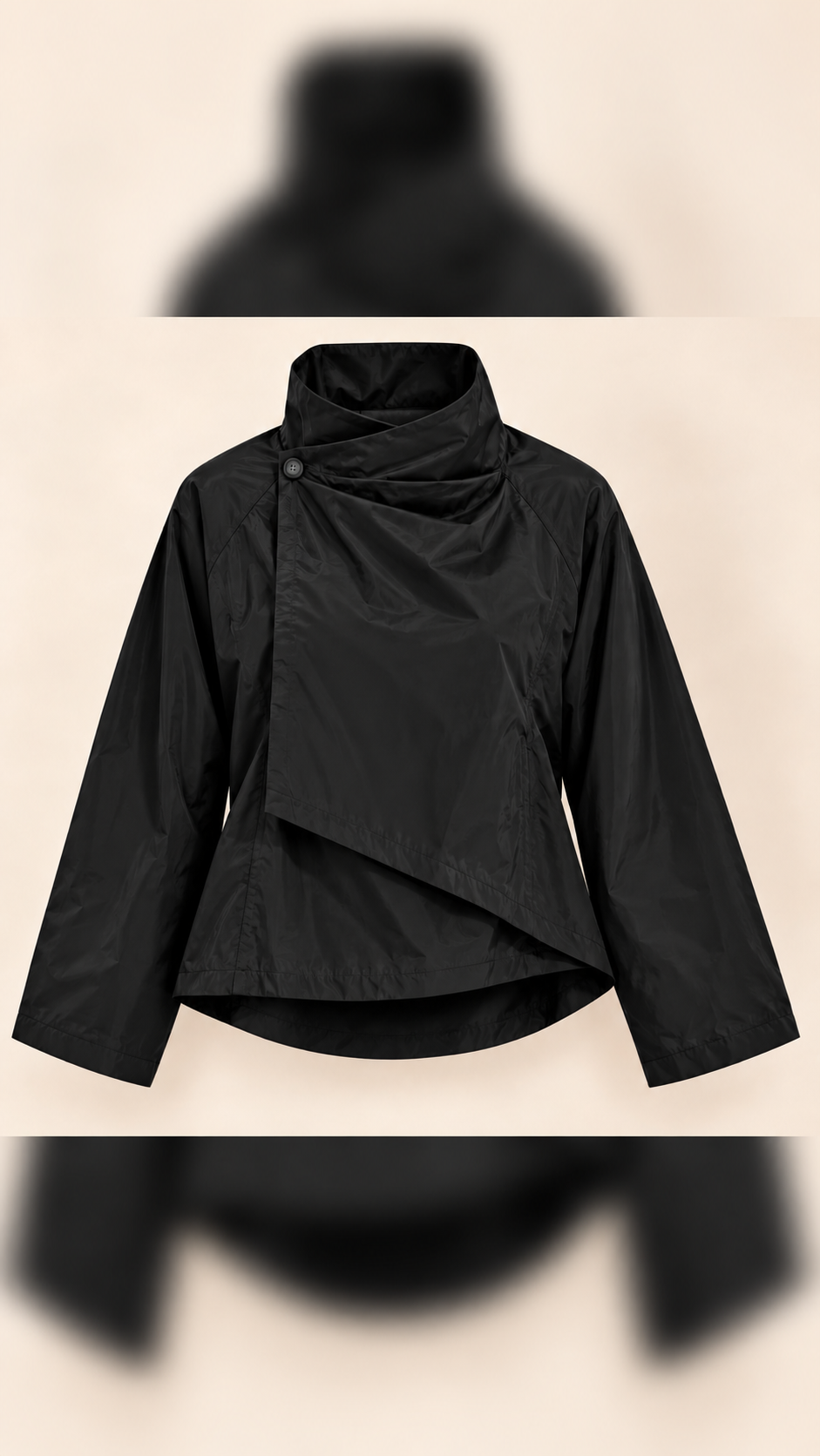 The Rose Wrap Windbreaker Jacket - Black