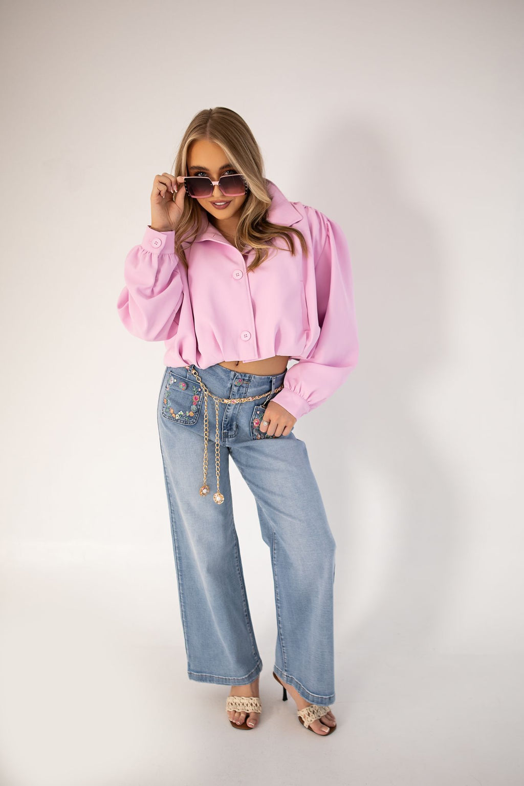 Pearls and petals wide leg jeans 🫧🌸