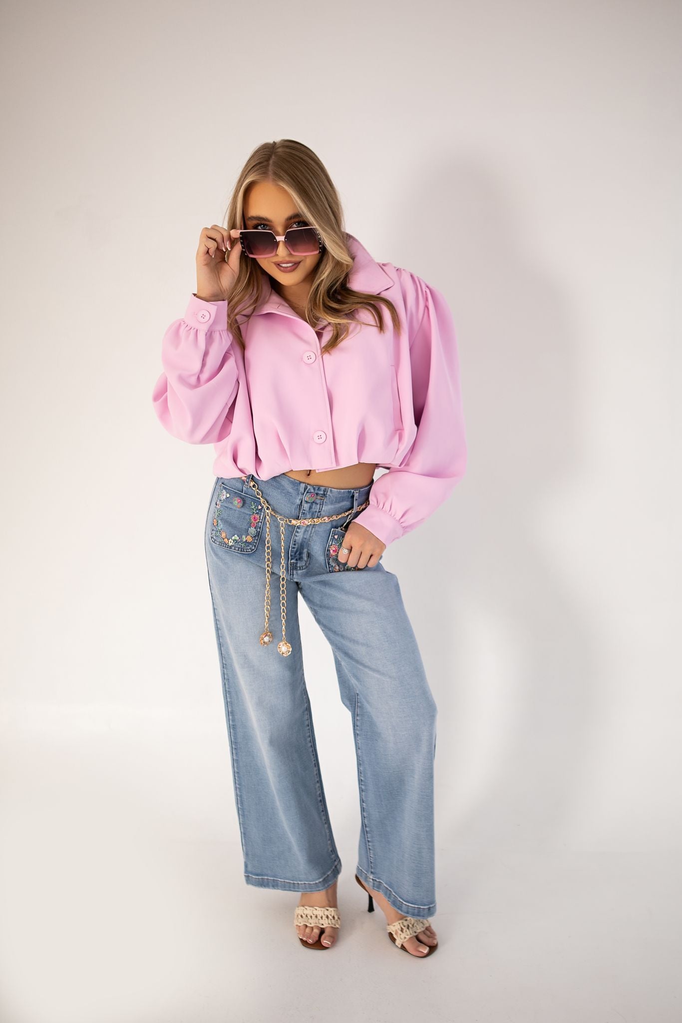 Pearls and petals wide leg jeans 🫧🌸
