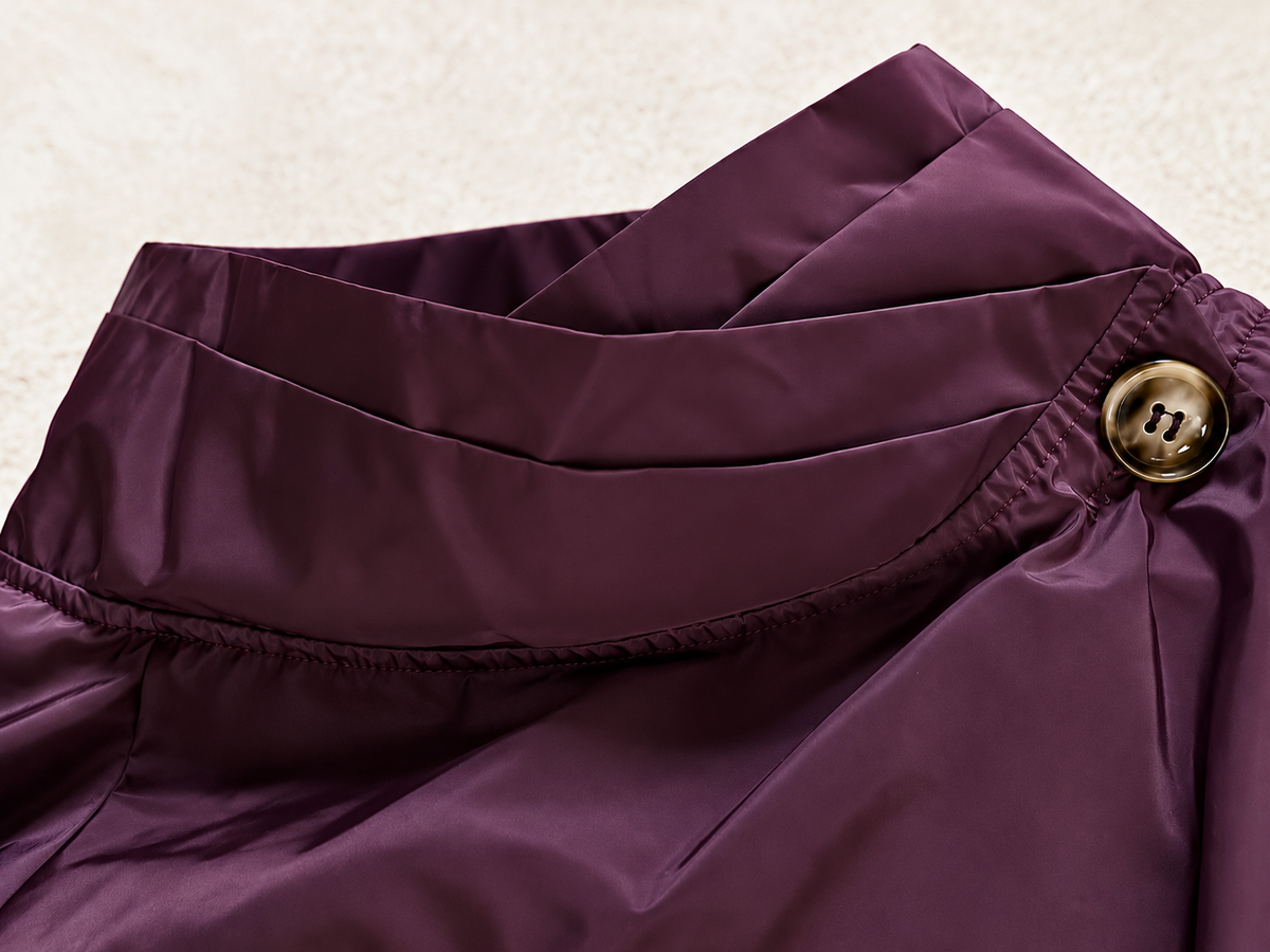 The Rose Wrap Windbreaker Jacket - Burgundy
